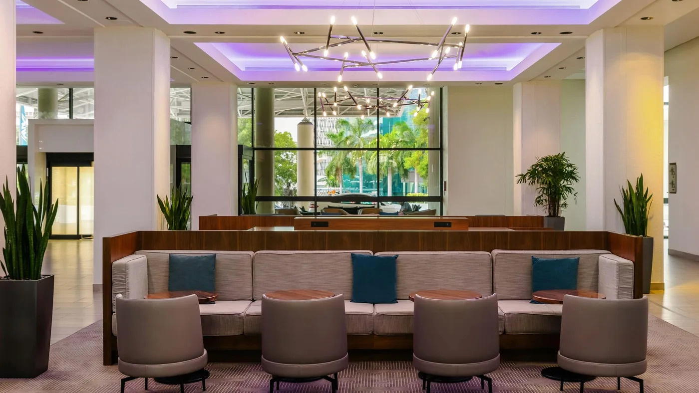 Lobby of the downtown Miami hotel